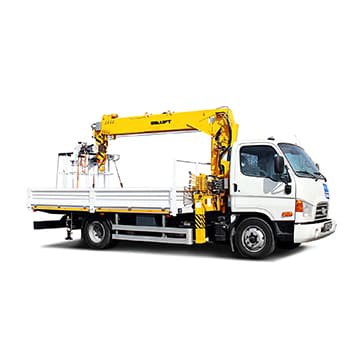 Caminhão de caçamba com plataforma elevatória